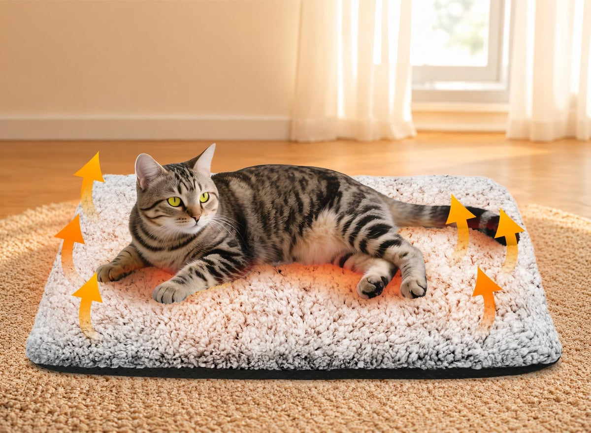 Self Warming Cat Bed, 2.0 Upgraded Thermal Mat for Indoor Cats, 15 X 19 In