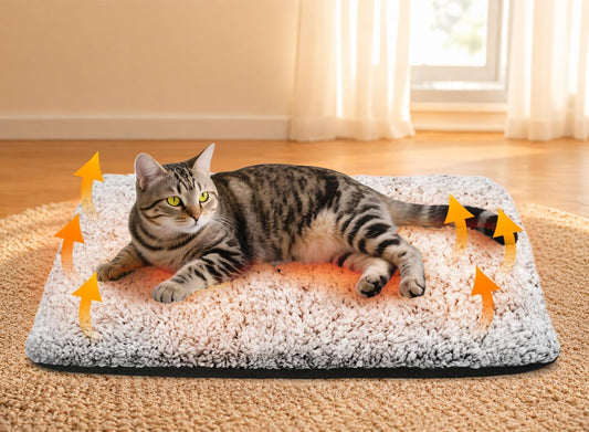Self Warming Cat Bed, 2.0 Upgraded Thermal Mat for Indoor Cats, 15 X 19 In