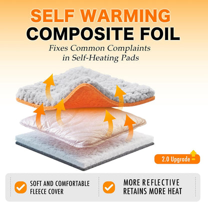 Self Warming Cat Bed, 2.0 Upgraded Thermal Mat for Indoor Cats, 15 X 19 In